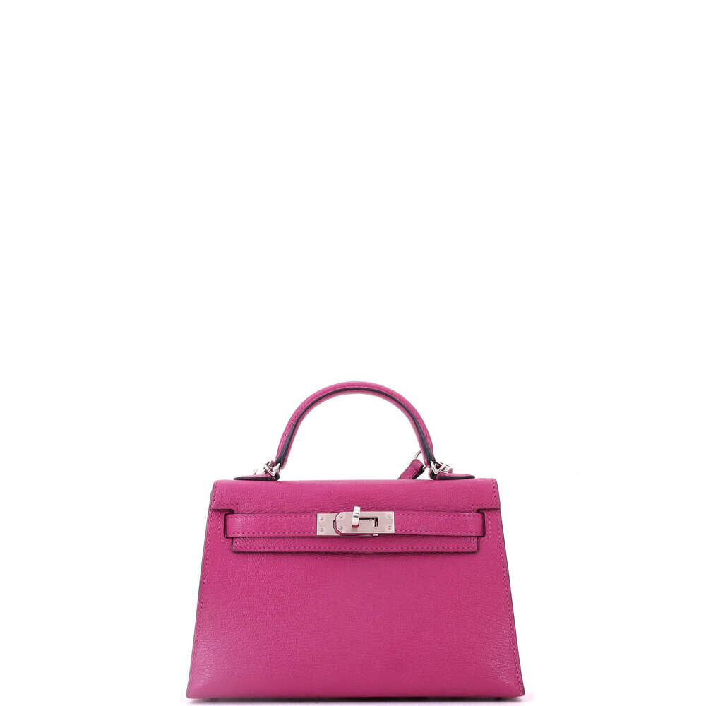 Hermes Kelly 20 Pink Chevre Mysore with Palladium Hardware
